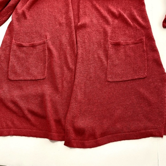 J. Jill Linen-blend Open Knit Cardigan Sweater Duster Large Longline Lagenlook - Picture 6 of 14